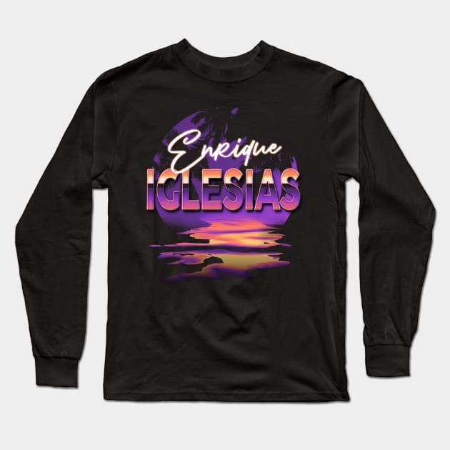 Enrique Classic Name Vintage Styles Christmas Purple 70s 80s 90s Long Sleeve T-Shirt by monkey Animal